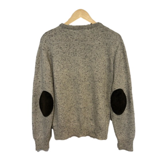 Sweaters - Cedar Wood State elbow patch grey knit crew, Size Large